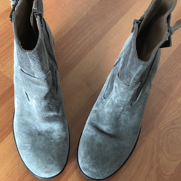 Easy Spirit Suede Wedge Boots Size 9 Gray Buckle - Picture 3 of 15